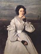 Jean Baptiste Camille  Corot Portrait de Madame Charmois (mk11) oil painting reproduction